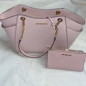 MK Blush Pink Large Jet Set Tote & Wallet